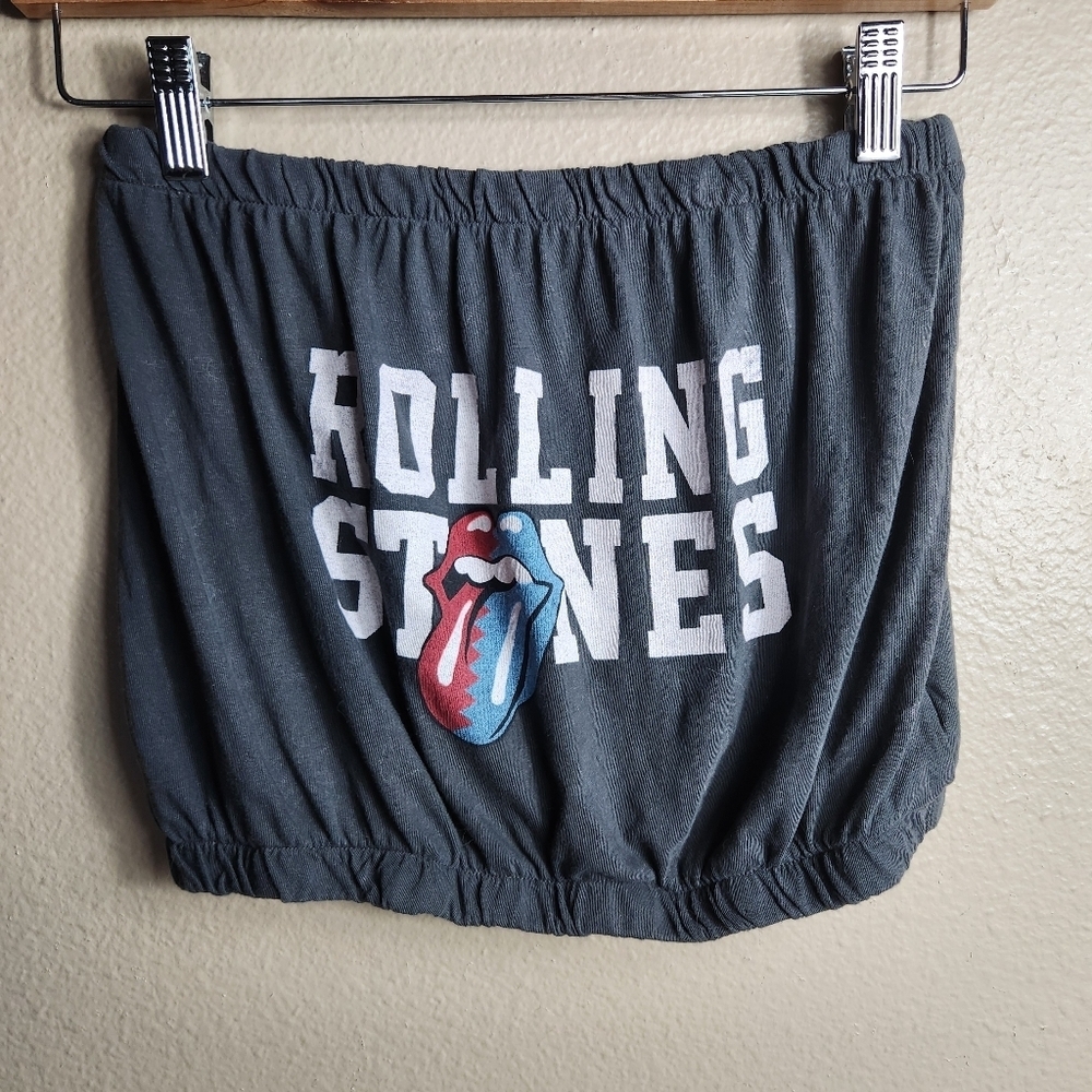 American Eagle Womens |M| Gray Rolling Stones Tube Top - Picture 2 of 6